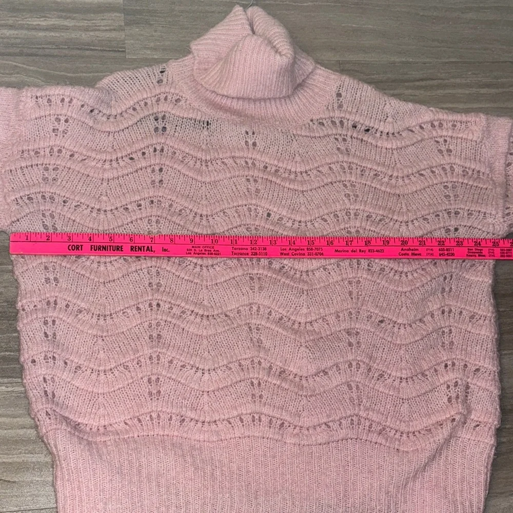FRNCH Oversized Soft Pink Turtleneck Sweater